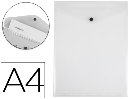 LIDERPAPEL - CARPETA DOSSIER BROCHE POLIPROPILENO DIN A4 FORMATO VERTICAL TRANSPARENTE 50 HOJAS (Ref.DS12)