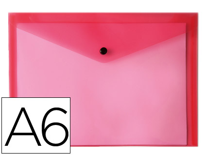 LIDERPAPEL - CARPETA DOSSIER BROCHE POLIPROPILENO DIN A6 ROJO TRANSPARENTE (Ref.DS61)