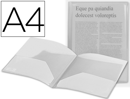 LIDERPAPEL - CARPETA DOSSIER DOS BOLSAS 35584 POLIPROPILENODIN A4 INCOLORA (Ref.DB02)