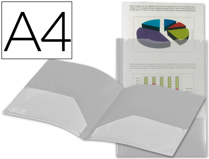LIDERPAPEL - CARPETA DOSSIER DOS BOLSAS CANGURO 45684 POLIPROPILENO DIN A4 TRANSPARENTE (Ref.KG04)