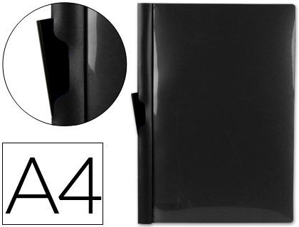 LIDERPAPEL - CARPETA DOSSIER PINZA LATERAL 35365 POLIPROPILENO DIN A4 NEGRA 30 HOJAS PINZA DESLIZANTE (Ref.DP04)