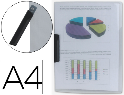 LIDERPAPEL - CARPETA DOSSIER PINZA LATERAL 35445 POLIPROPILENO DIN A4 INCOLORA 30 HOJAS PINZA GIRATORIA (Ref.DP13)