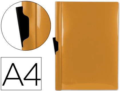 LIDERPAPEL - CARPETA DOSSIER PINZA LATERAL 45301 POLIPROPILENO DIN A4 NARANJA 30 HOJAS PINZA DESLIZANTE (Ref.DP05)