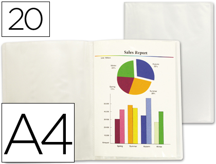 LIDERPAPEL - CARPETA ESCAPARATE 47044 20 FUNDAS POLIPROPILENO FROSTY DIN A4 TRANSPARENTE (Ref.CJ12)
