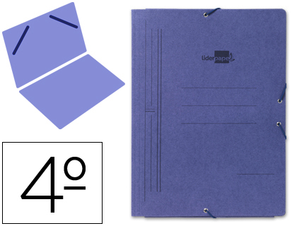LIDERPAPEL - CARPETA GOMAS CUARTO SENCILLA Cartón PINTADO AZUL (Ref.CG04)