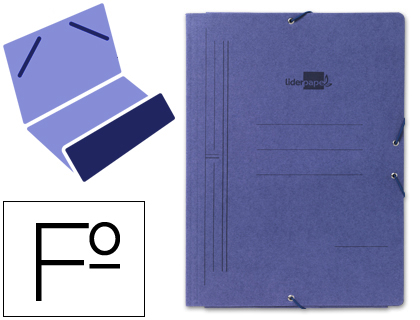 LIDERPAPEL - CARPETA GOMAS FOLIO BOLSA Cartón PINTADO AZUL (Ref.CG02)