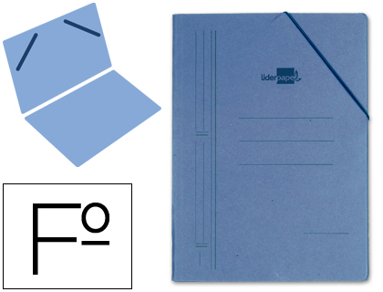 LIDERPAPEL - CARPETA GOMAS FOLIO SENCILLA Cartón COMPACTO AZUL (Ref.CG09)