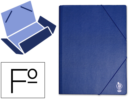 LIDERPAPEL - CARPETA GOMAS FOLIO SOLAPAS PLASTICO AZUL (Ref.CG43)