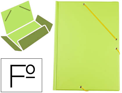 LIDERPAPEL - CARPETA GOMAS PLASTICO FOLIO SOLAPA COLOR VERDE PISTACHO (Ref.CG84)