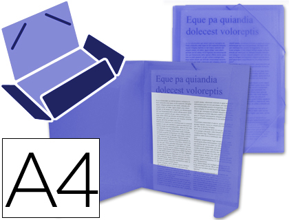 LIDERPAPEL - CARPETA GOMAS SOLAPAS 34962 POLIPROPILENO DIN A4 AZUL TRANSPARENTE (Ref.CG69)