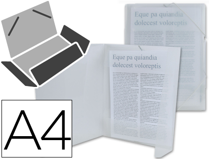 LIDERPAPEL - CARPETA GOMAS SOLAPAS 34964 POLIPROPILENO DIN A4 INCOLORA (Ref.CG71)