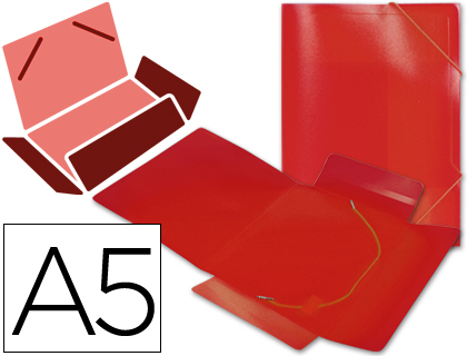 LIDERPAPEL - CARPETA GOMAS SOLAPAS 34970 POLIPROPILENO DIN A5 ROJA (Ref.SS01)