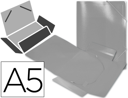 LIDERPAPEL - CARPETA GOMAS SOLAPAS 34974 POLIPROPILENO DIN A5 INCOLORA (Ref.SS04)