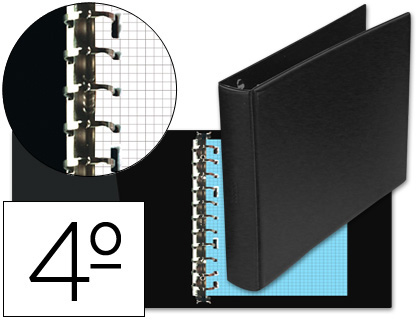 MULTIFIN - CARPETA ALFA 3002-M 11 ANILLAS 25 MM PLASTICO CUARTO NEGRO (Ref.4012266)