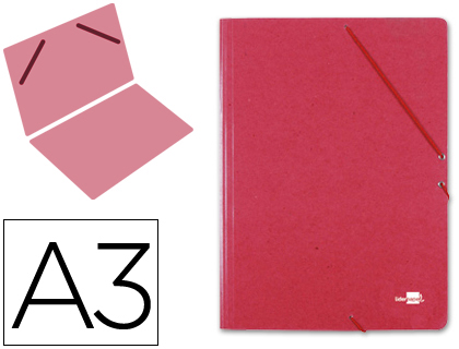LIDERPAPEL - CARPETA PLANOS A3 Cartón GOFRADO N 12 ROJO (Ref.CG31)
