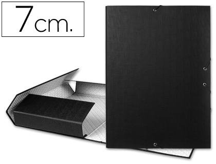 LIDERPAPEL - CARPETA PROYECTOS FOLIO LOMO 70MM Cartón FORRADO NEGRA (Ref.PY73)