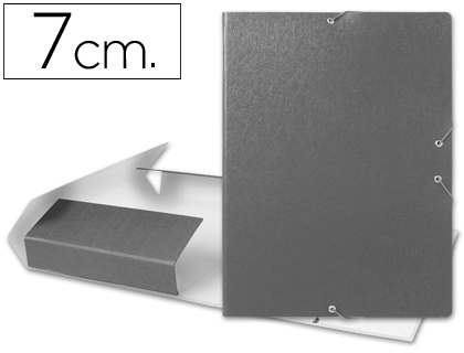 LIDERPAPEL - CARPETA PROYECTOS FOLIO LOMO 70MM Cartón GOFRADO GRIS (Ref.PJ73)