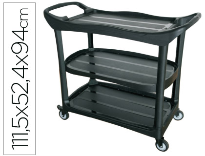 Q-CONNECT - CARRO DE SERVICIO MULTIFUNCIONAL 3 ESTANTES PL STICO 1115X524X940 (Ref.KF16750)