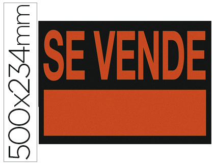LIDERPAPEL - CARTEL PLASTICO "SE VENDE" ROJO FLUORESCENTE -500X234 MM (Ref.SV01)