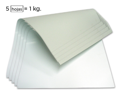 LIDERPAPEL - CARTONCILLO BLANCO UNA CARA -350 GR.M2 -KILO ---5 HOJAS POR KILO--- (Ref.CW01)