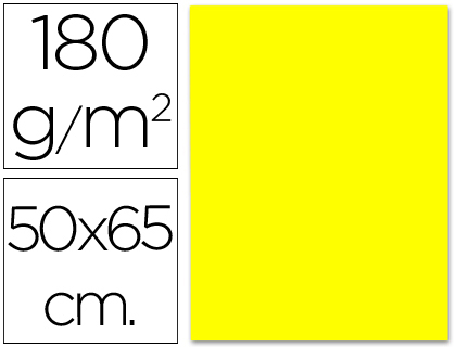 LIDERPAPEL - CARTULINA 50X65 CM 180G/M2 AMARILLO LIMON (Ref.CX20)