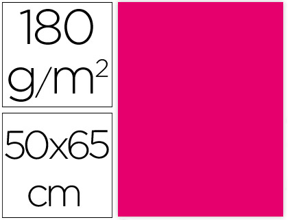 LIDERPAPEL - CARTULINA 50X65 CM 180G/M2 FUCSIA PAQUETE DE 25 (Ref.CX63)