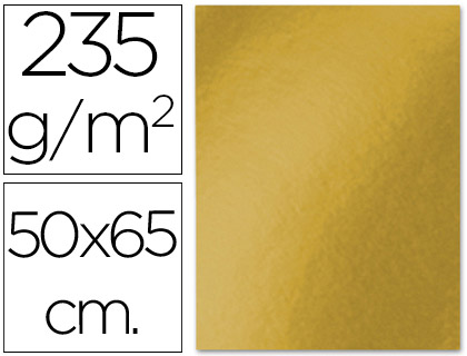 LIDERPAPEL - CARTULINA 50X65 CM 235G/M2 METALIZADA ORO (Ref.CM02)