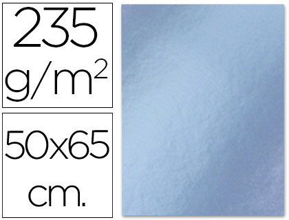 LIDERPAPEL - CARTULINA 50X65 CM 235G/M2 METALIZADA PLATA (Ref.CM01)