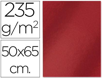 LIDERPAPEL - CARTULINA 50X65 CM 235G/M2 METALIZADA ROJO (Ref.CM03)