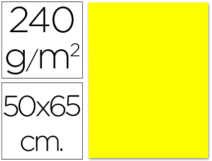 LIDERPAPEL - CARTULINA 50X65 CM 240G/M2 AMARILLO LIMON (Ref.CX03)