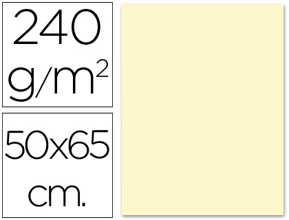 LIDERPAPEL - CARTULINA 50X65 CM 240G/M2 CREMA (Ref.CX07)