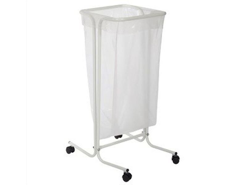 CEP - Soporte de bolsa 110L acero epoxi blanco 4 ruedas mantiene la bolsa por tensión (Ref.2575400021)