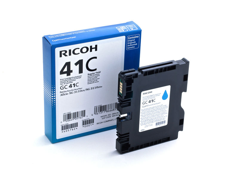 RICOH - Cartuchos ORIGINALES Inyección De Tinta GC-41C Cyan (Ref.405762)