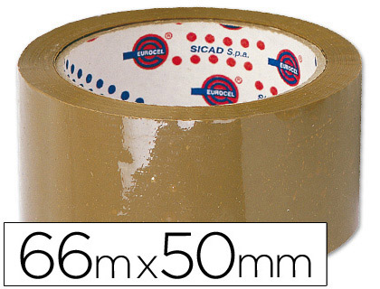 EUROCEL - CINTA ADHESIVA POLIPROPILENO HAVANA 66 MT X 50 MM -PARA EMBALAJE 