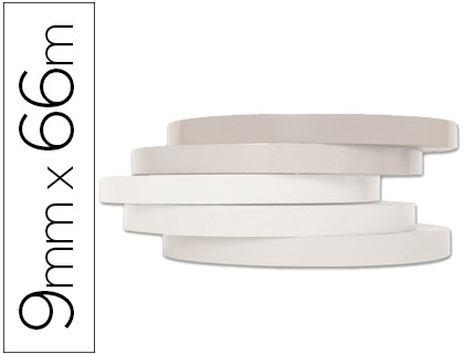 Q-CONNECT - CINTA ADHESIVA 66M X 9MM BLANCA PARA CERRAR BOLSAS (Ref.KF10857)