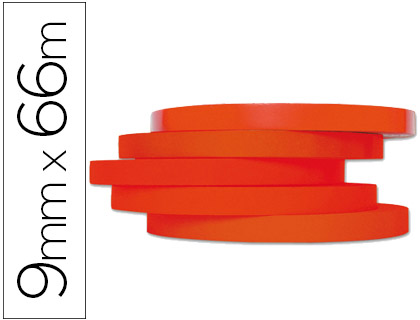 Q-CONNECT - CINTA ADHESIVA 66M X 9MM ROJA PARA CERRAR BOLSAS (Ref.KF10853)