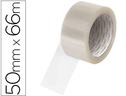 Q-CONNECT - CINTA ADHESIVA POLIPROPILENO TRANSPARENTE 66 MT X 50 MM -PARA EMBALAJE (Ref.KF01791)