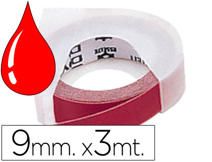 DYMO - CINTA 9MM X 3MT ROJA -TRADICIONAL (Ref.S0898150/524702)