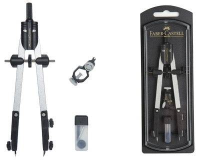 FABER CASTELL - COMPAS ESCOLAR DE AJUSTE RAPIDO CON ADAPTADOR UNIVERSAL (Ref.32722-8)