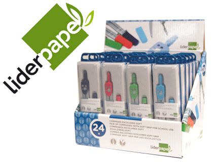 LIDERPAPEL - COMPAS CON MANGO EXTRA SOFT -COLORES SURTIDOS (Ref.MP12)