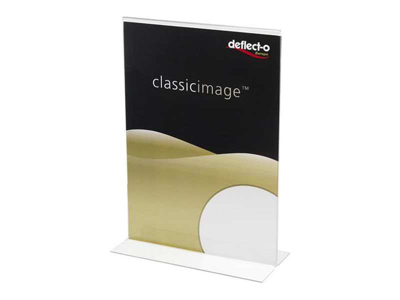 DEFLECTO - Expositor SOBREMESA EN T FORMATO A3 VERTICAL DOBLE CARA PERFECTA VISIB 298X425X120 MM (Ref.48001)