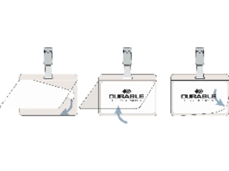 DURABLE - Identificador lamina Autoadhesiva 54x90 mm Pinza giratoria (Ref.8102-19)