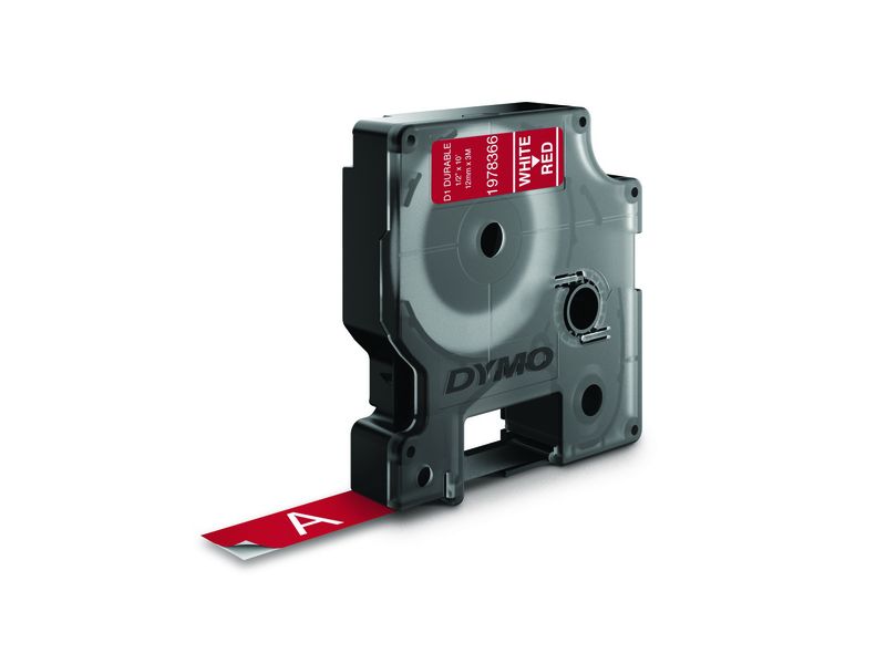 DYMO - Cinta D1 Durable blanco sobre rojo 12mm.x3m (Ref.1978366)