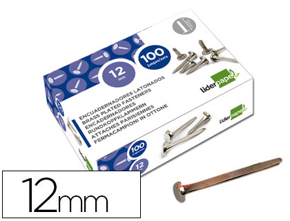 LIDERPAPEL - ENCUADERNADORES N.0 12 MM-CAJA DE 100 (Ref.FS09)