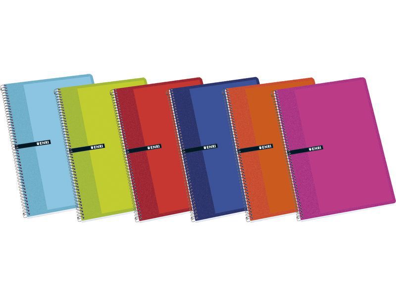 ENRI - Cuaderno espiral 5ud 80h Folio 1 linea c/m Surtido (Ref.100430068)