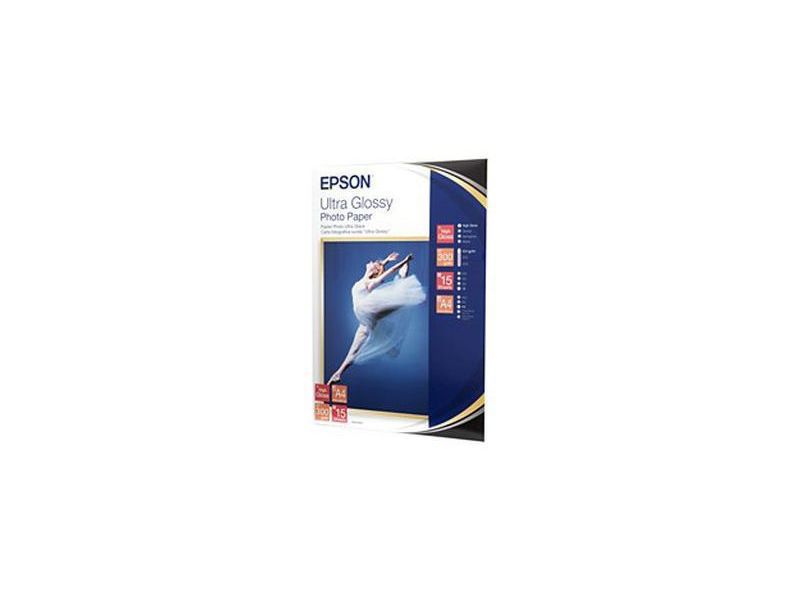EPSON - Papel fotografico 15 hojas A4 Brillo Ultra (Ref.C13S041927)