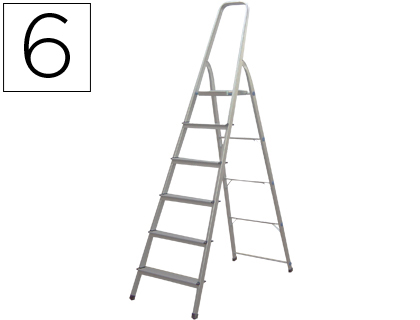 Q-CONNECT - ESCALERA DE ALUMINIO 6 PELDAÑOS 1203X510X1895 MM PESO MAXIMO 150 KG EN-131 (Ref.KF00317)