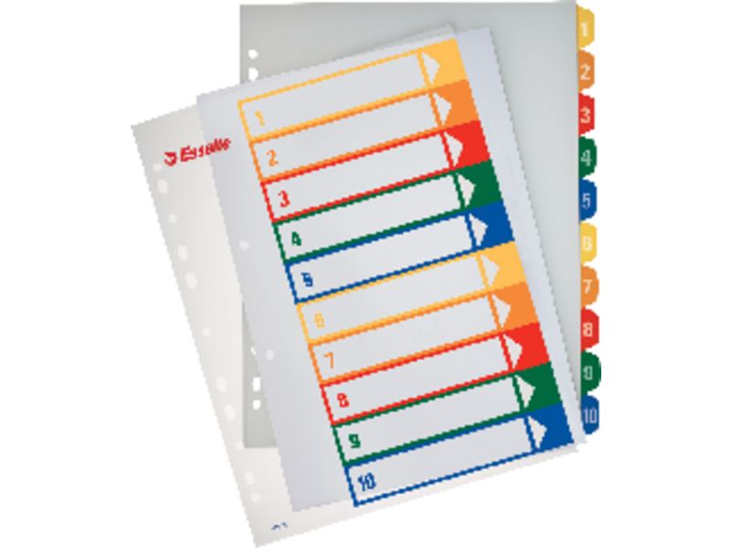 ESSELTE - Separadores 5 posiciones A4 Indice imprimible (Ref.100211)
