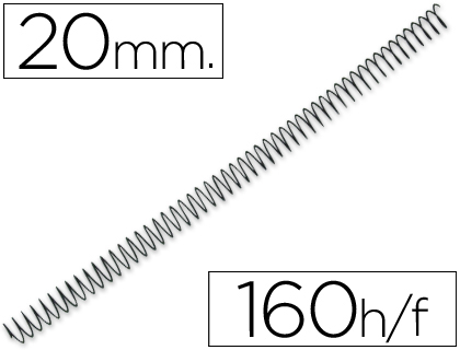Q-CONNECT - ESPIRAL METALICO 56 4:1 20MM 1,2MM CAJA DE 100 UNIDADES (Ref.KF04420)