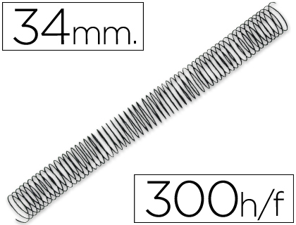Q-CONNECT - ESPIRAL METALICO 64 5:1 34MM 1,2MM CAJA DE 25 UNIDADES (Ref.KF04441)
